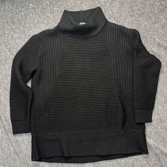 Athleta Merino Loose sweater 100% Merino extra fine Wool Oversized Medium black - Picture 1 of 4